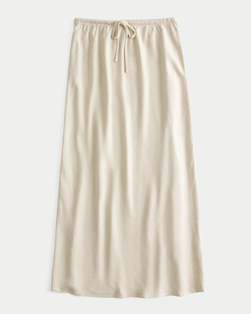 Linen Blend Maxi Skirt