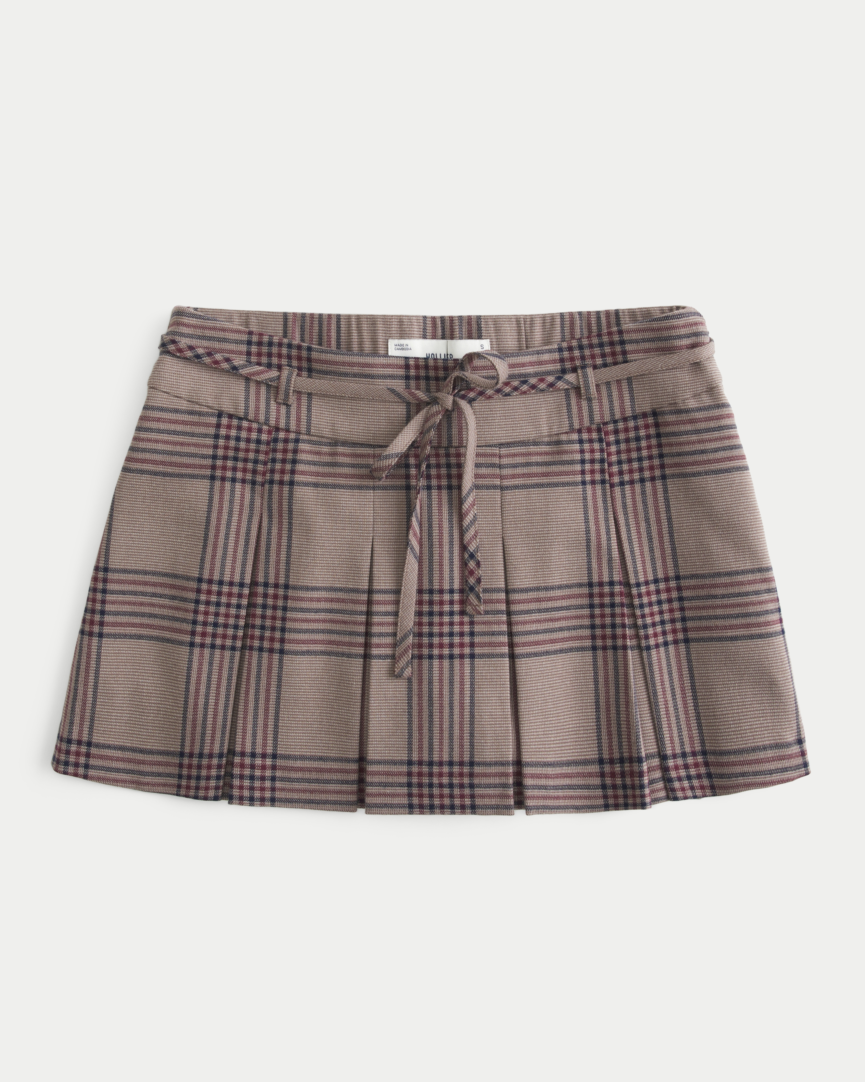 Mid-Rise Pleated Mini Skort