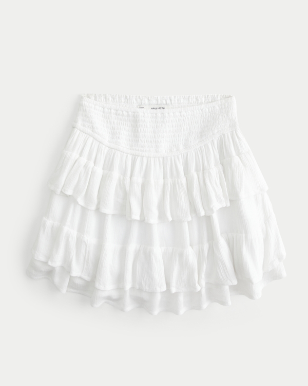 Tiered Mini Skort, White