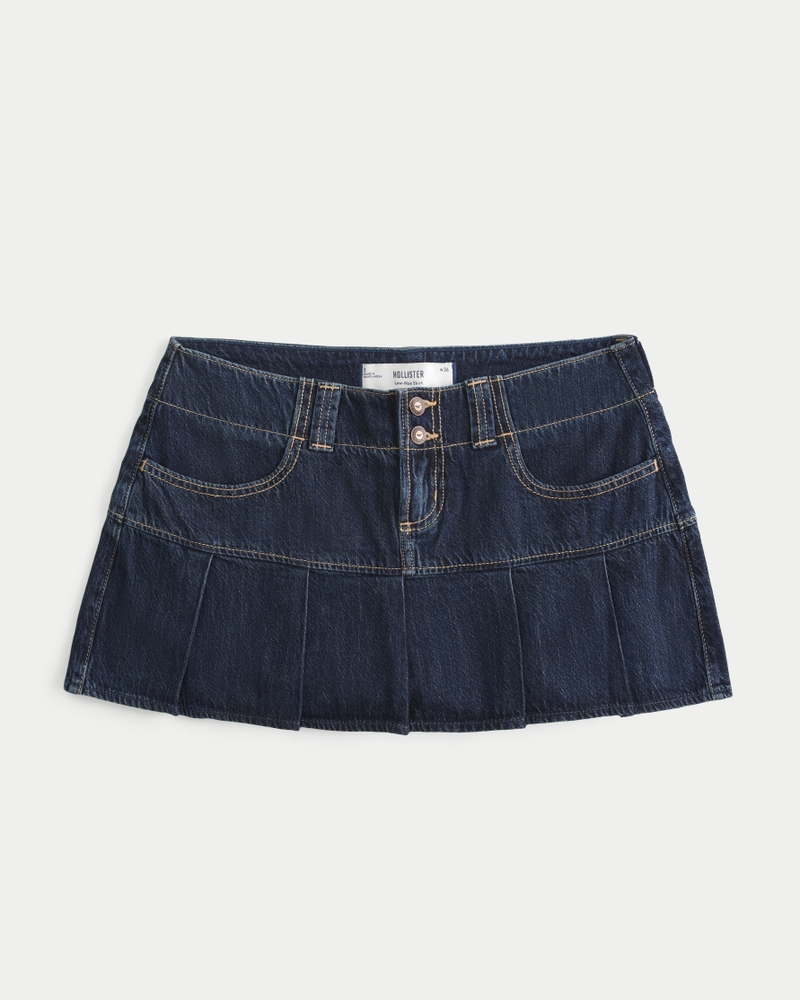 Hollister red denim skirt hotsell