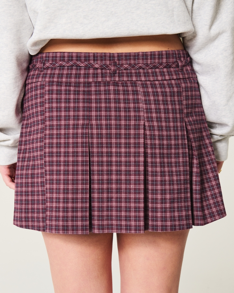 Mid-Rise Pleated Mini Skort