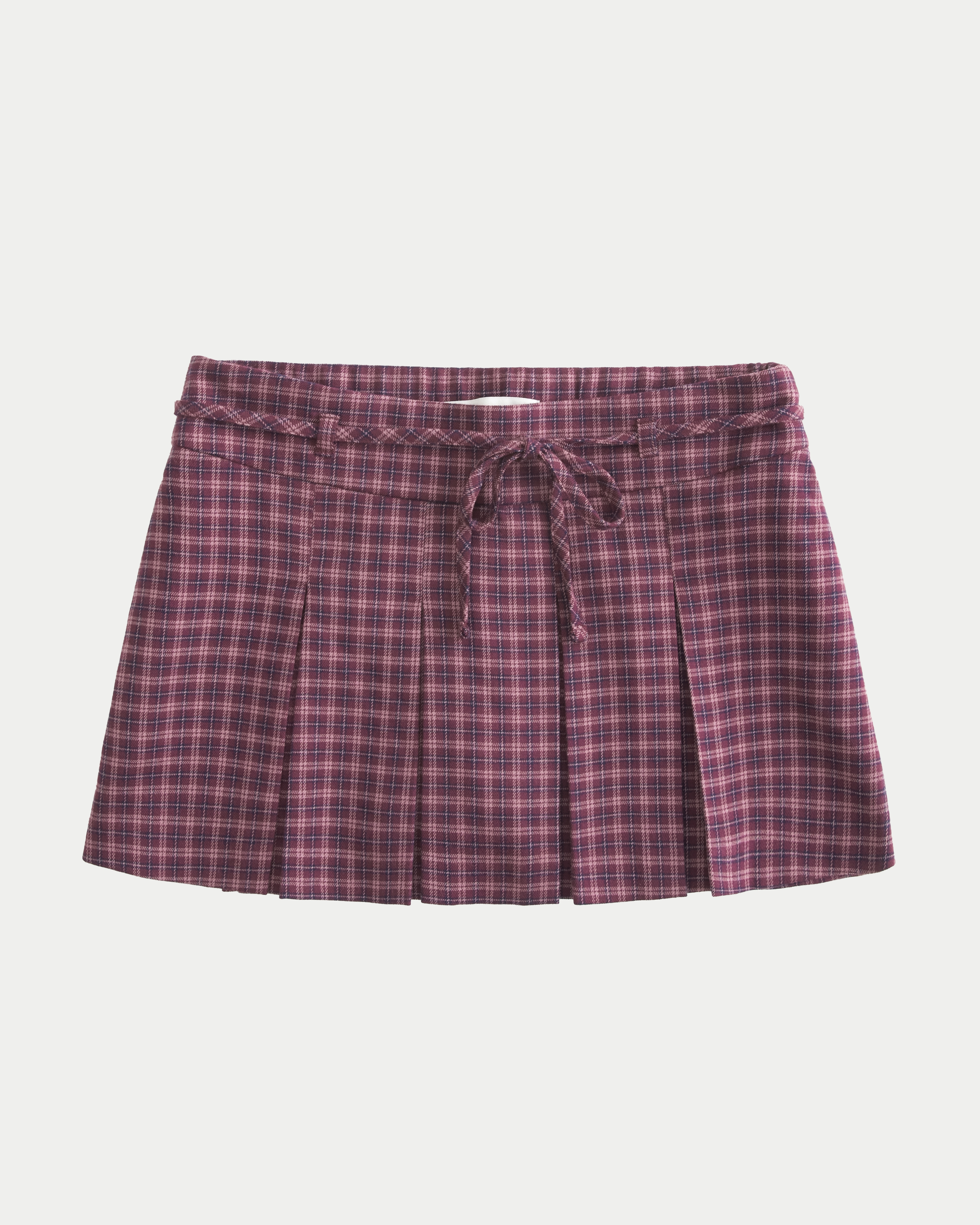 Mid-Rise Pleated Mini Skort