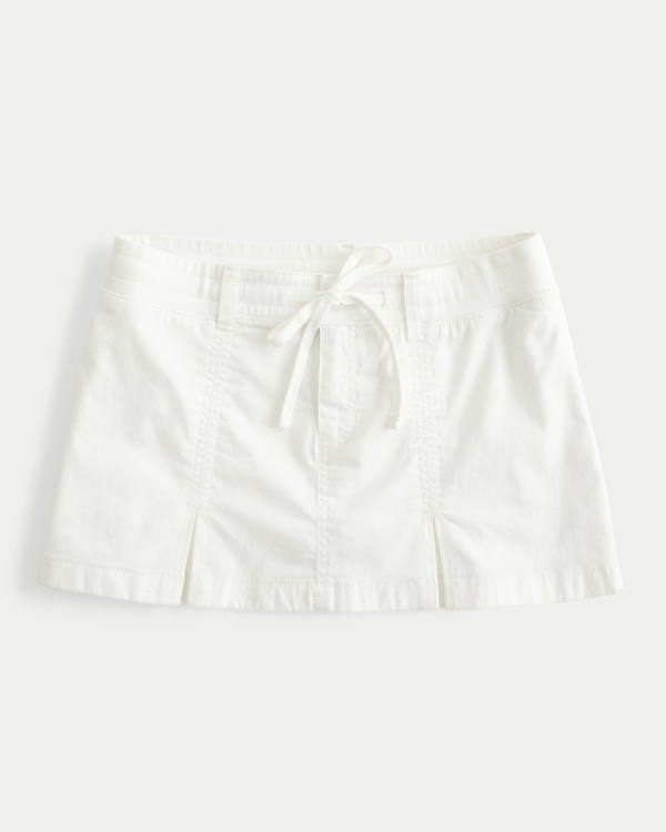 Low-Rise Pleated Mini Skort, Cloud White