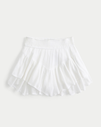 Women's Asymmetrical Hem Tiered Mini Skort | Women's Bottoms | HollisterCo.com