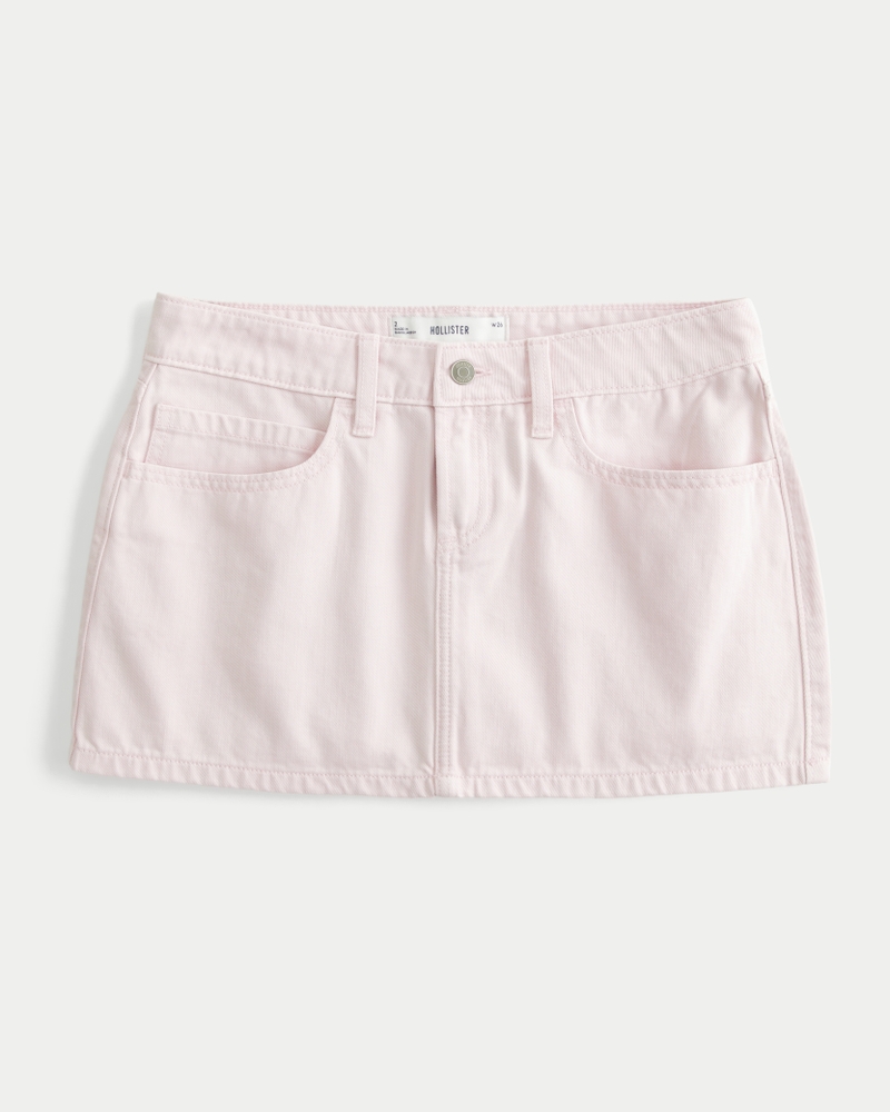 Low-Rise Denim Mini Skort