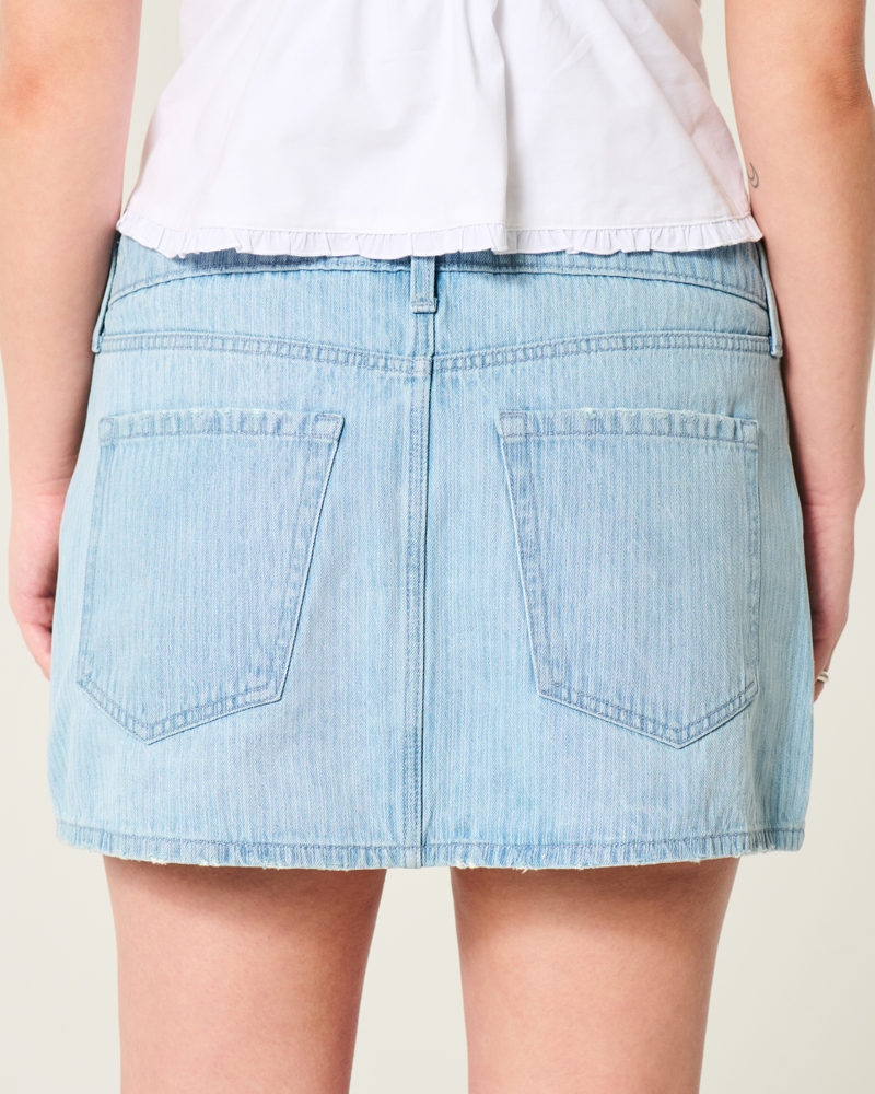 Women's Low-Rise Railroad Stripe Denim Mini Skort | Women's