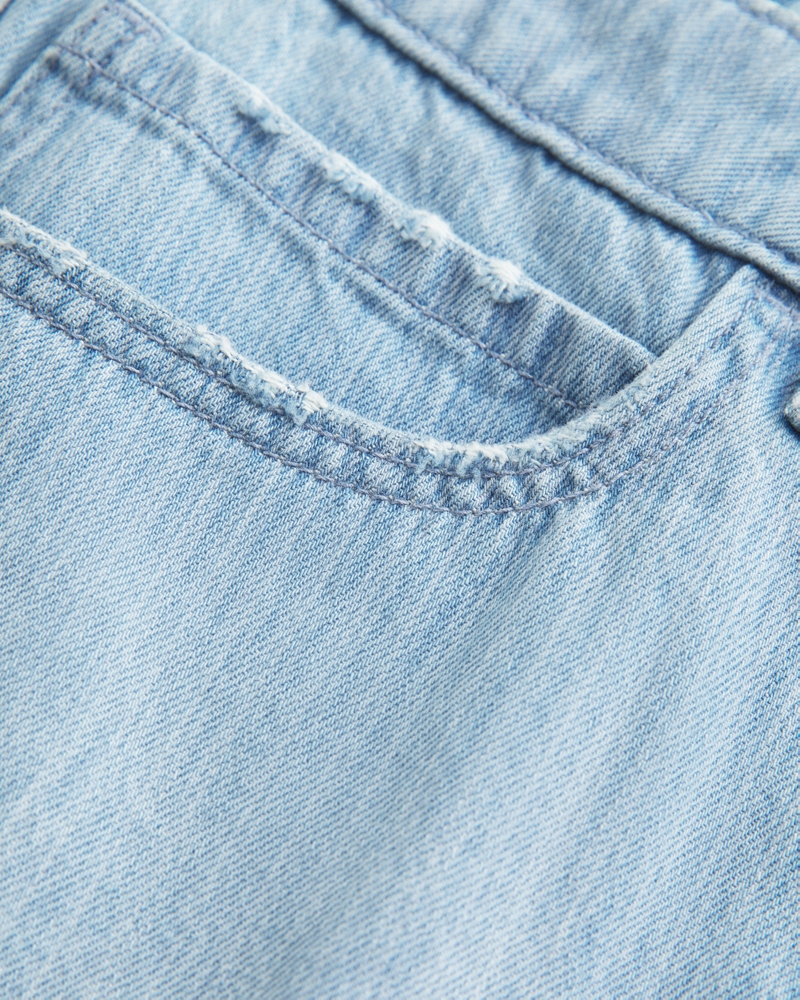 Low-Rise Railroad Stripe Denim Mini Skort