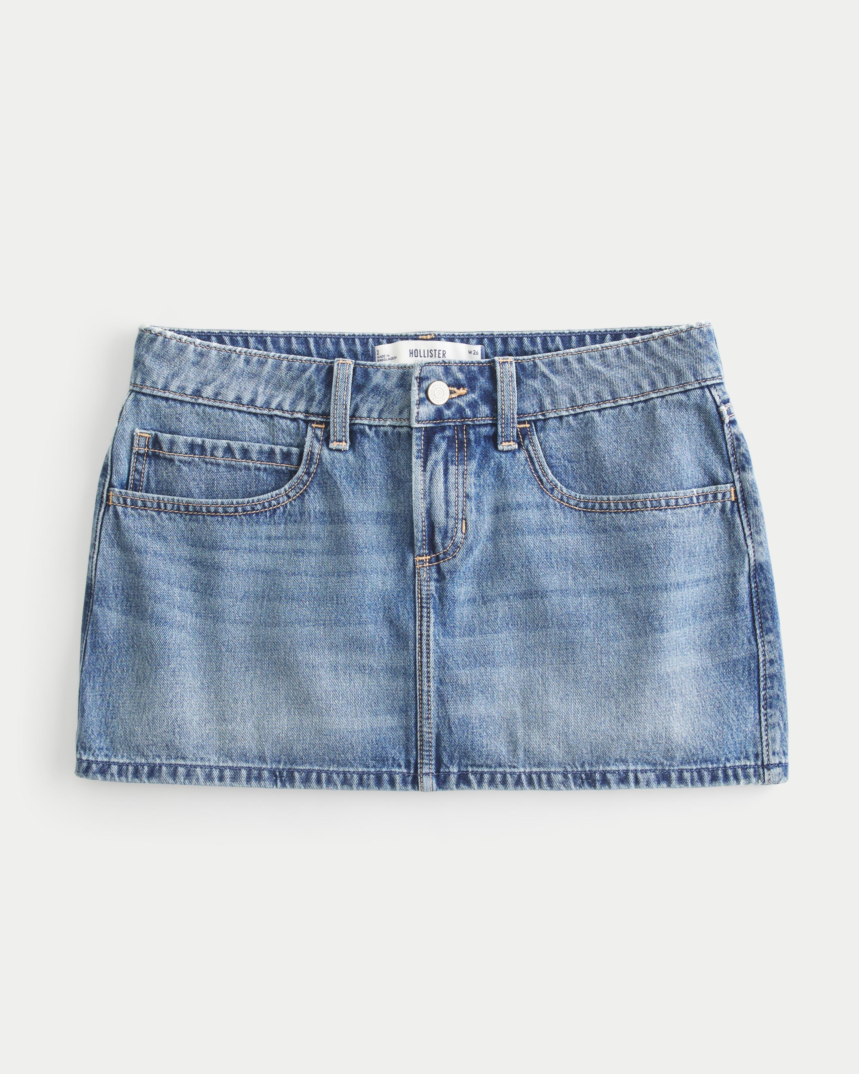 Low-Rise Denim Mini Skort