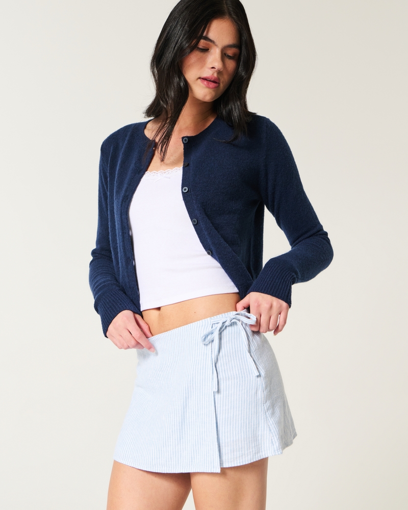 Women's Linen-Blend Wrap Skort Women's Sale