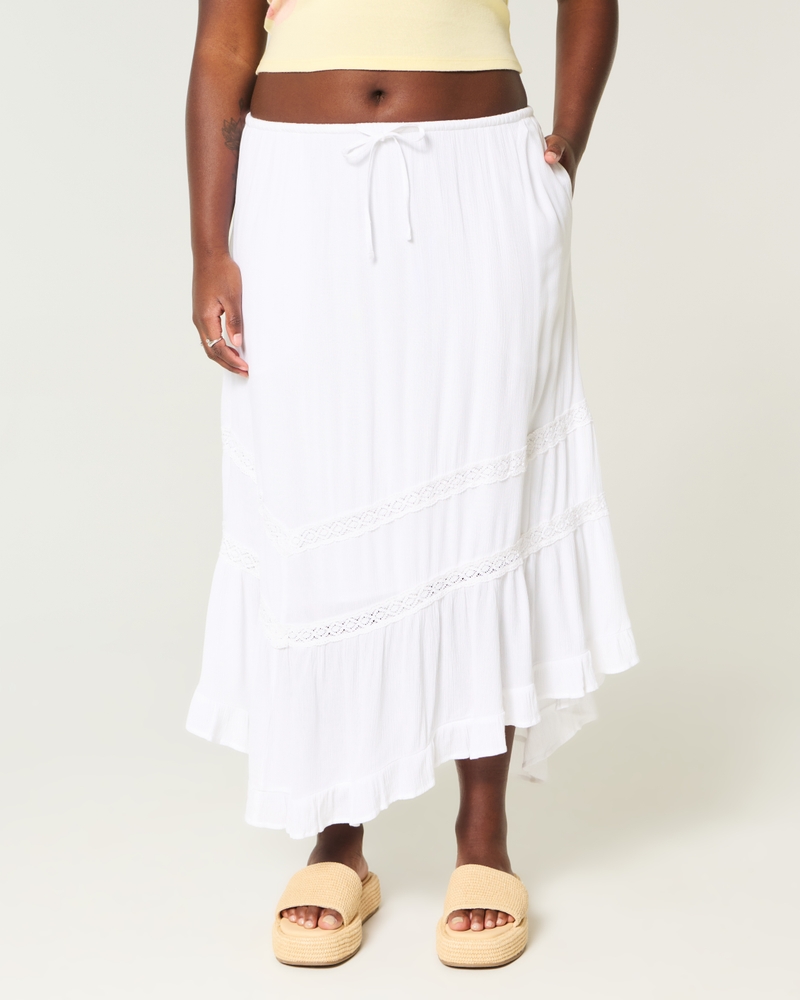 Asymmetrical Hem Maxi Skirt