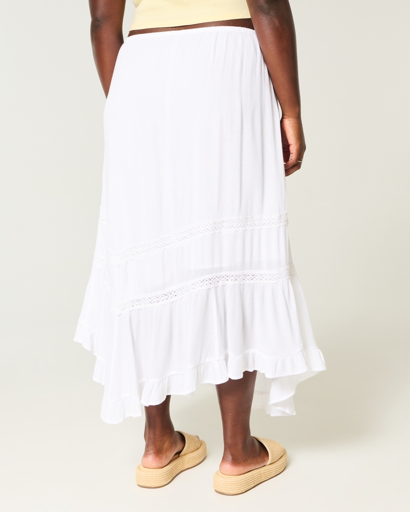 Asymmetrical Hem Maxi Skirt