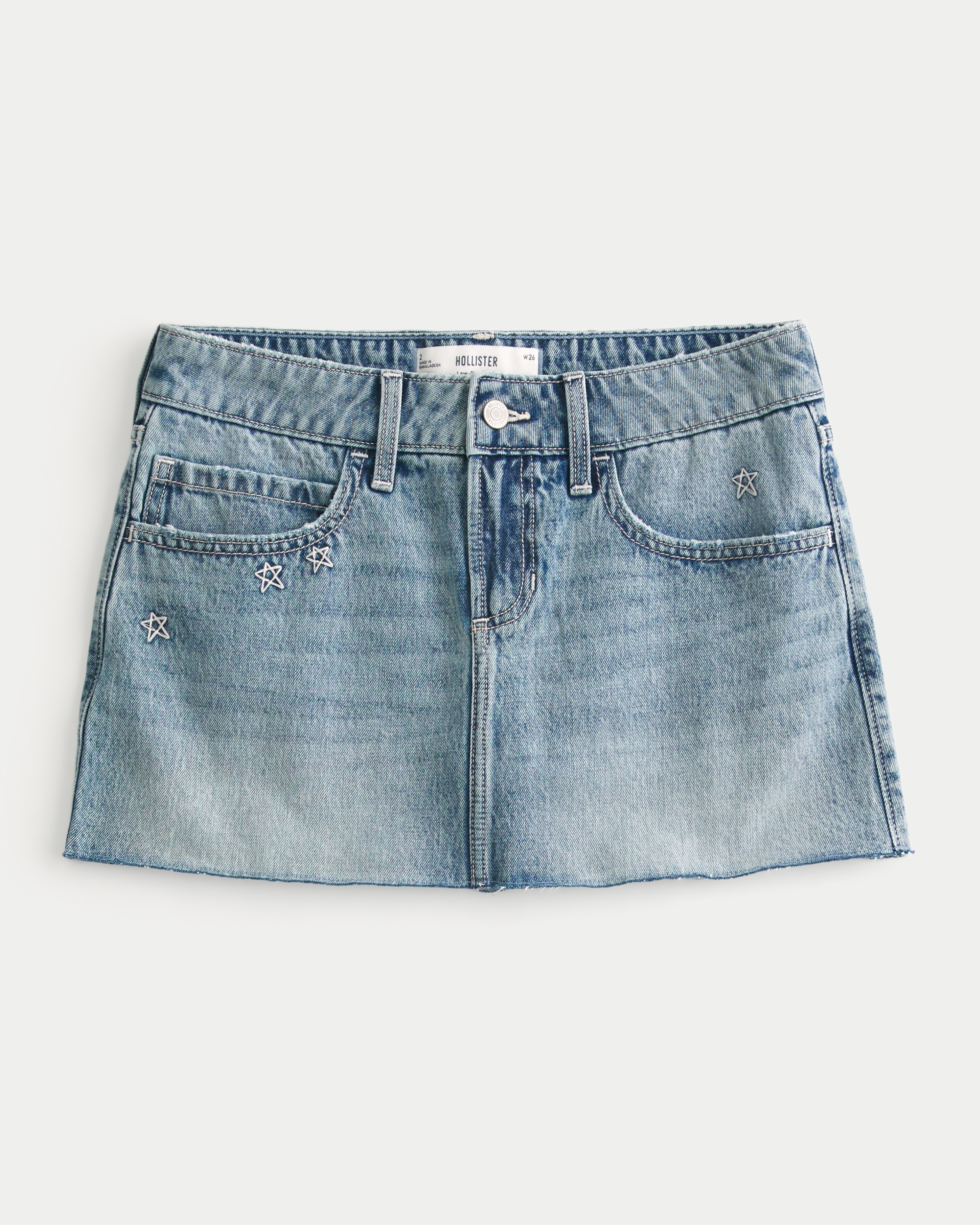 Star Embroidered Denim Mini Skort