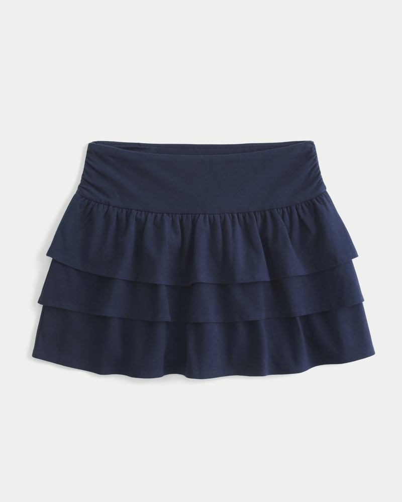 Ruffle Knit Mini Skort