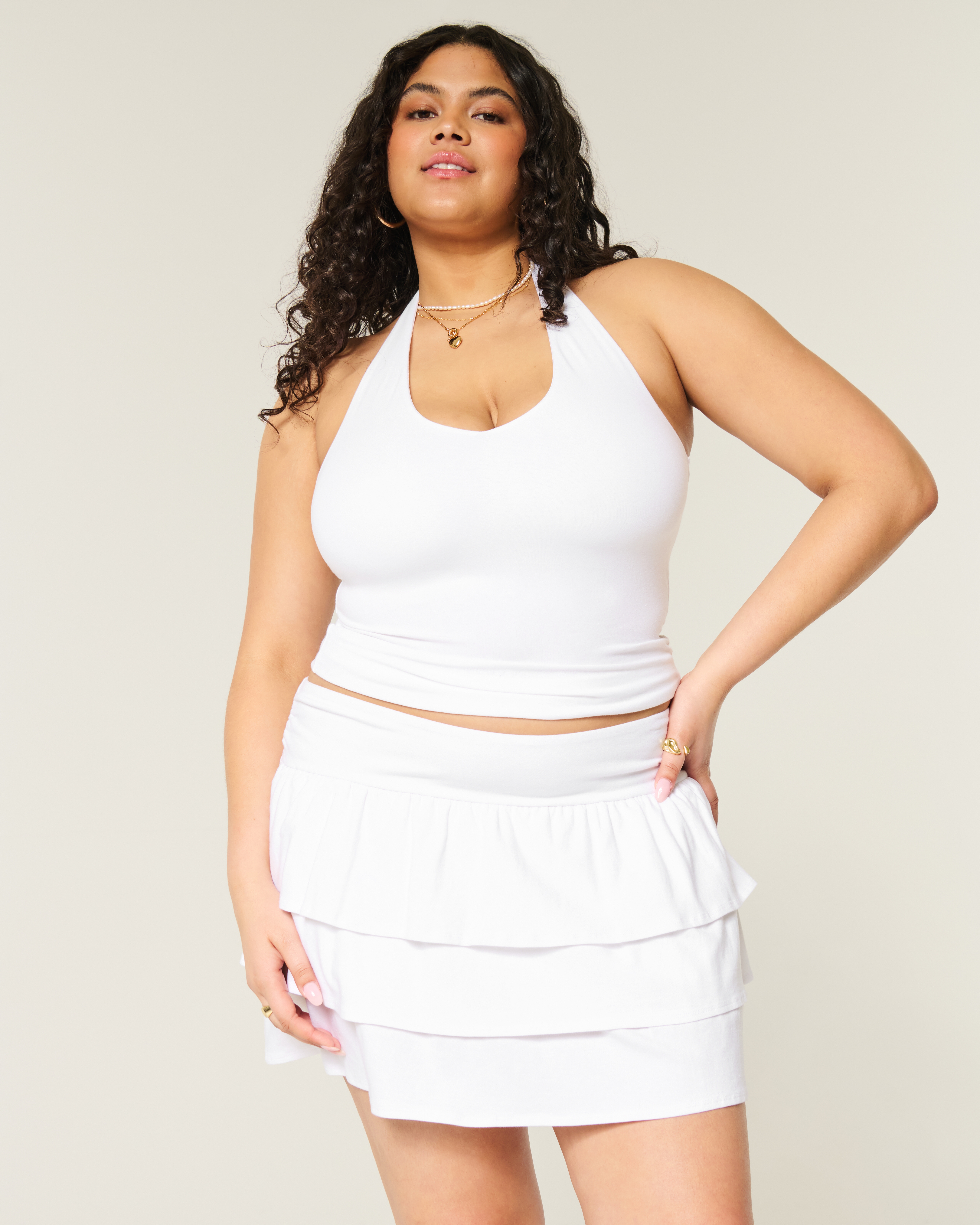 Hollister Ruffle Knit Mini Skort