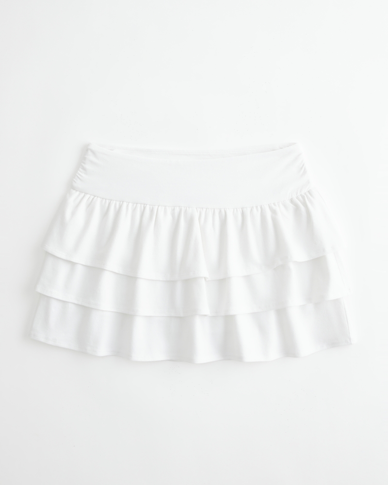 Ruffle Knit Mini Skort
