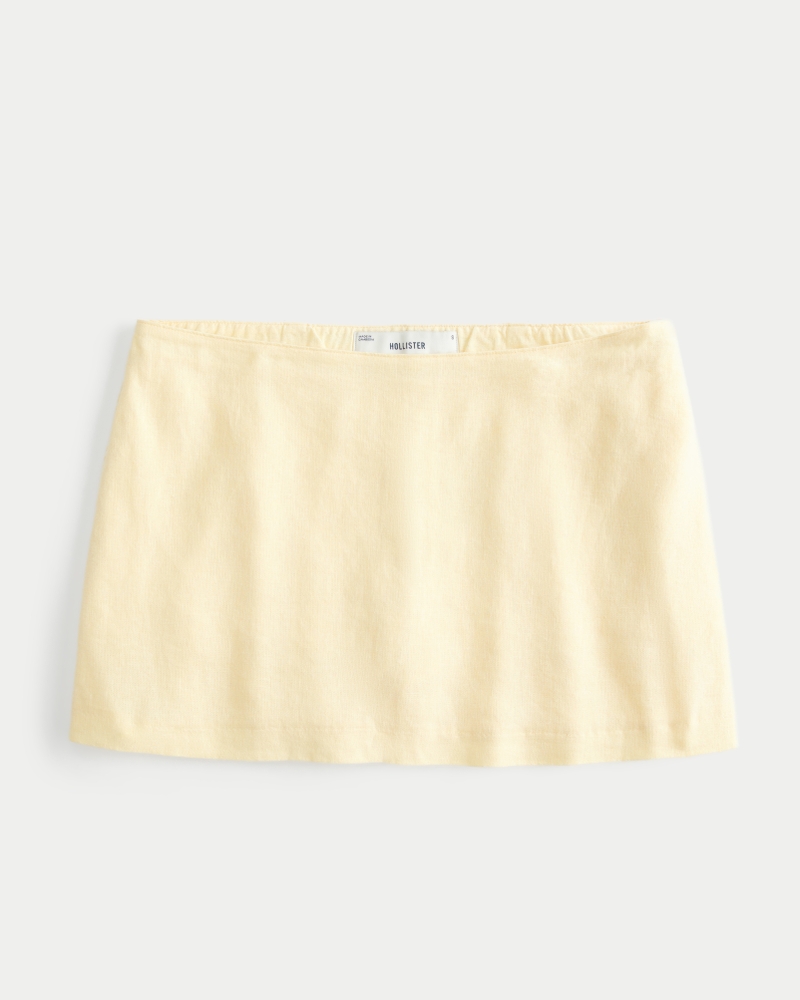 Linen-Blend Mini Skort