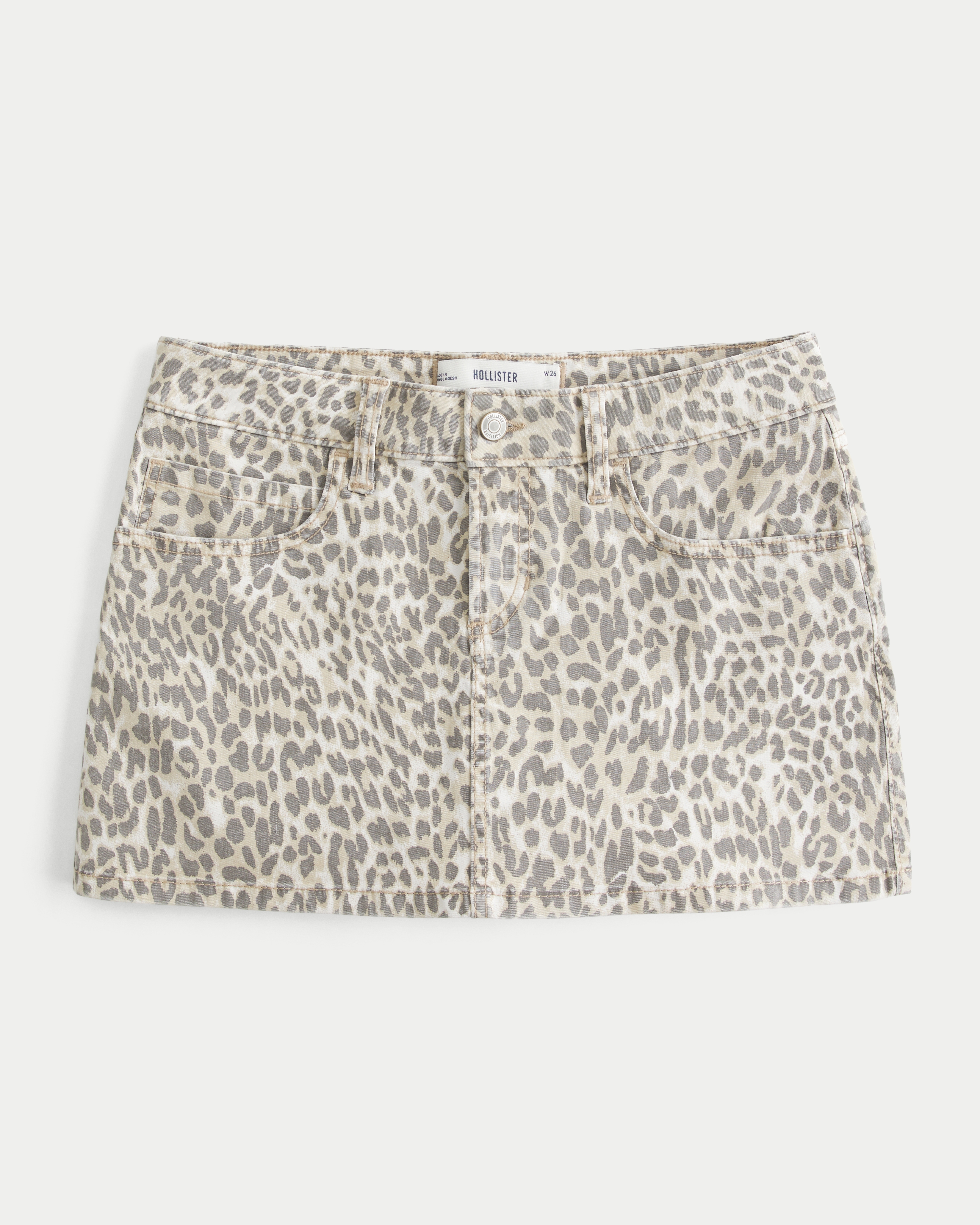 Low-Rise Leopard Print Mini Skirt