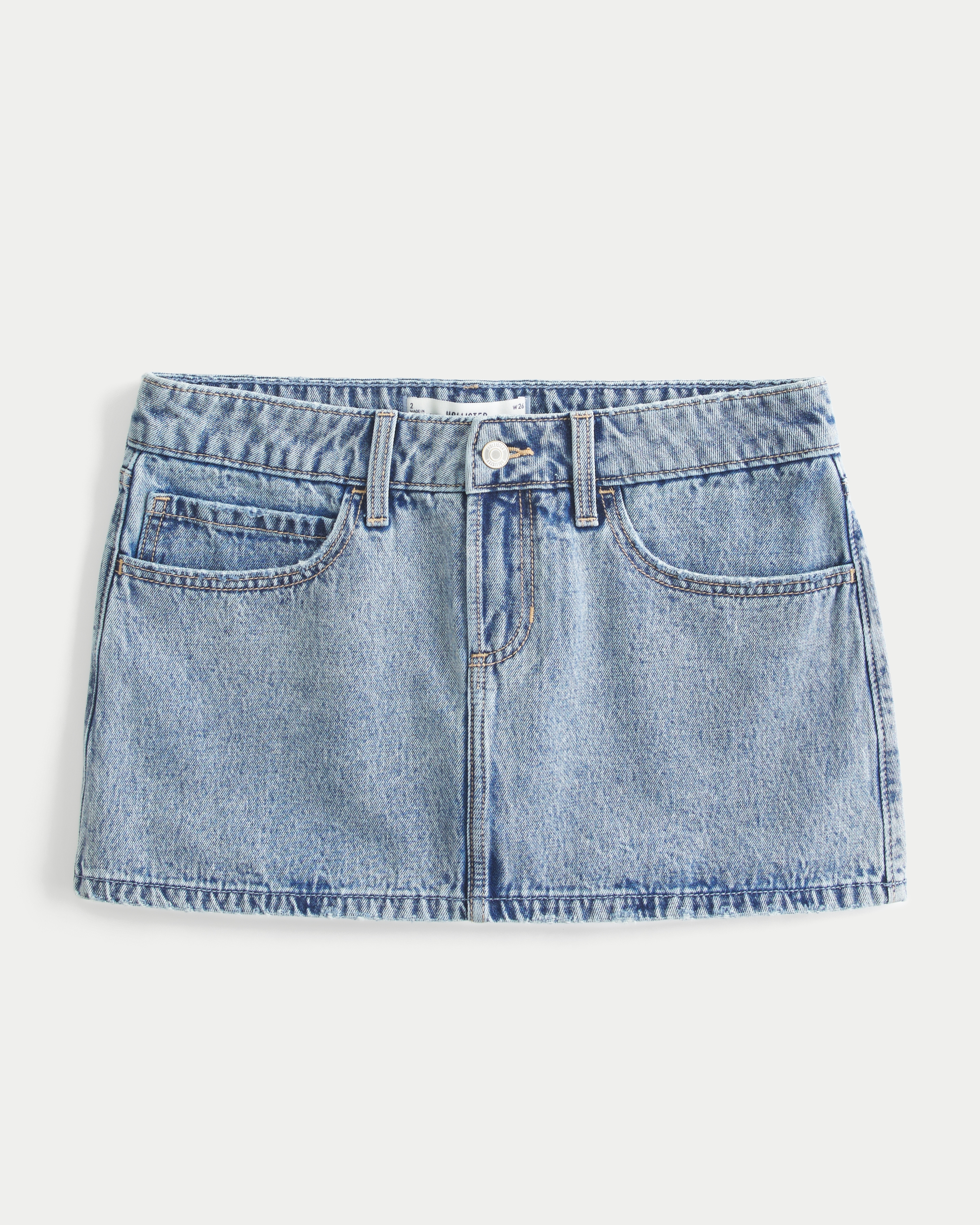 Low-Rise Denim Mini Skort