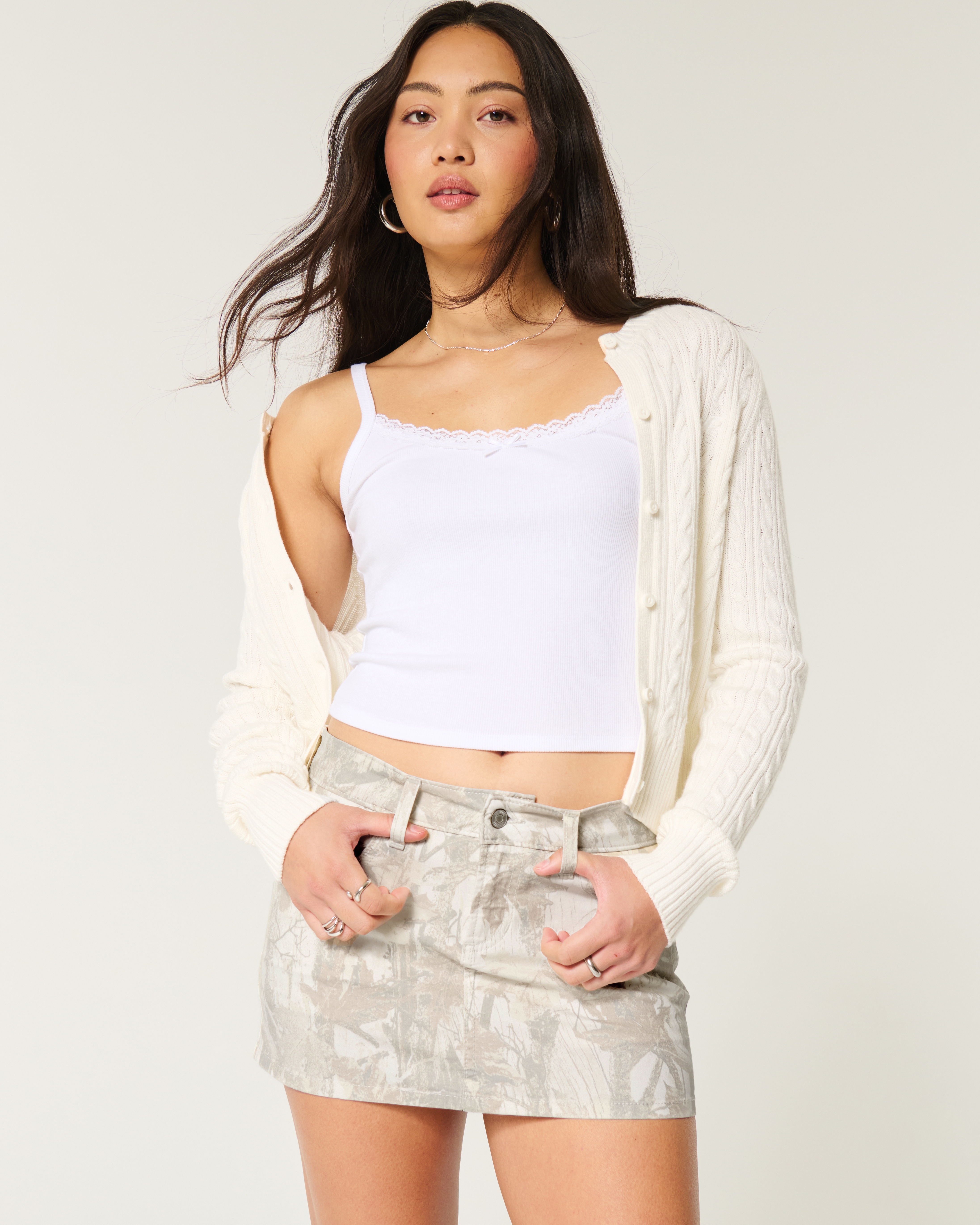 Low-Rise Camo Twill Mini Skort