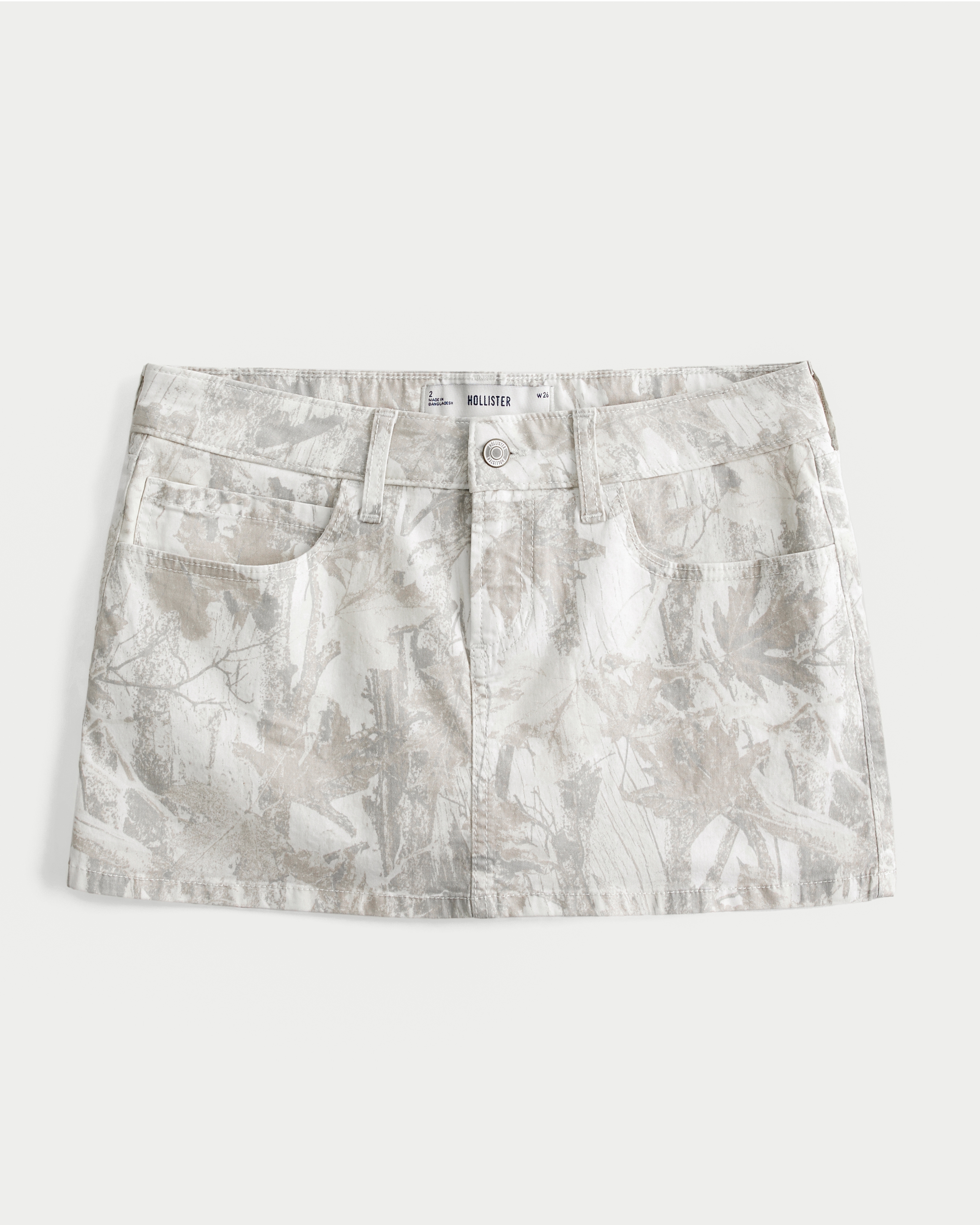 Hollister Low-rise Camo Twill Mini Skort