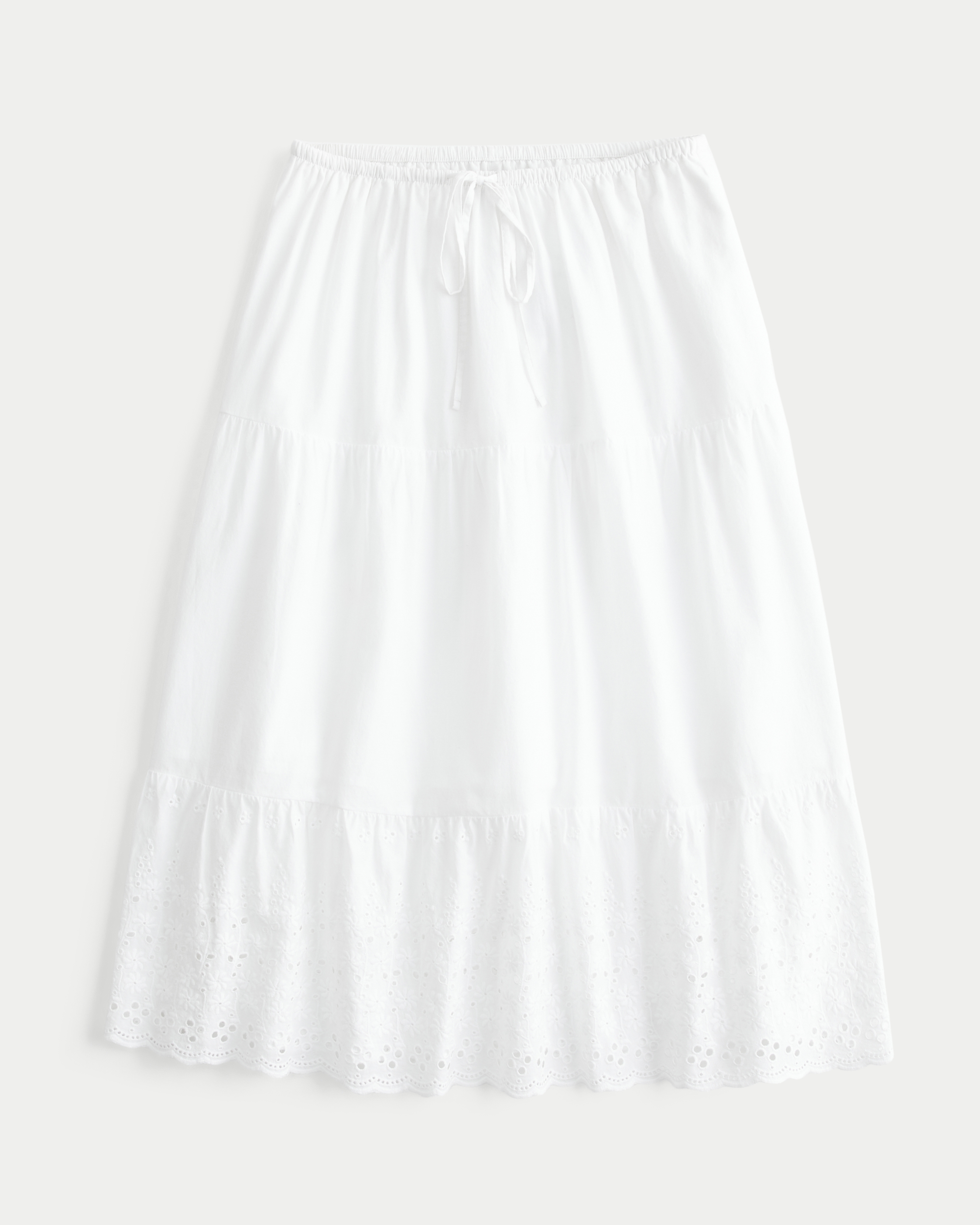 Embroidered Hem Midi Skirt