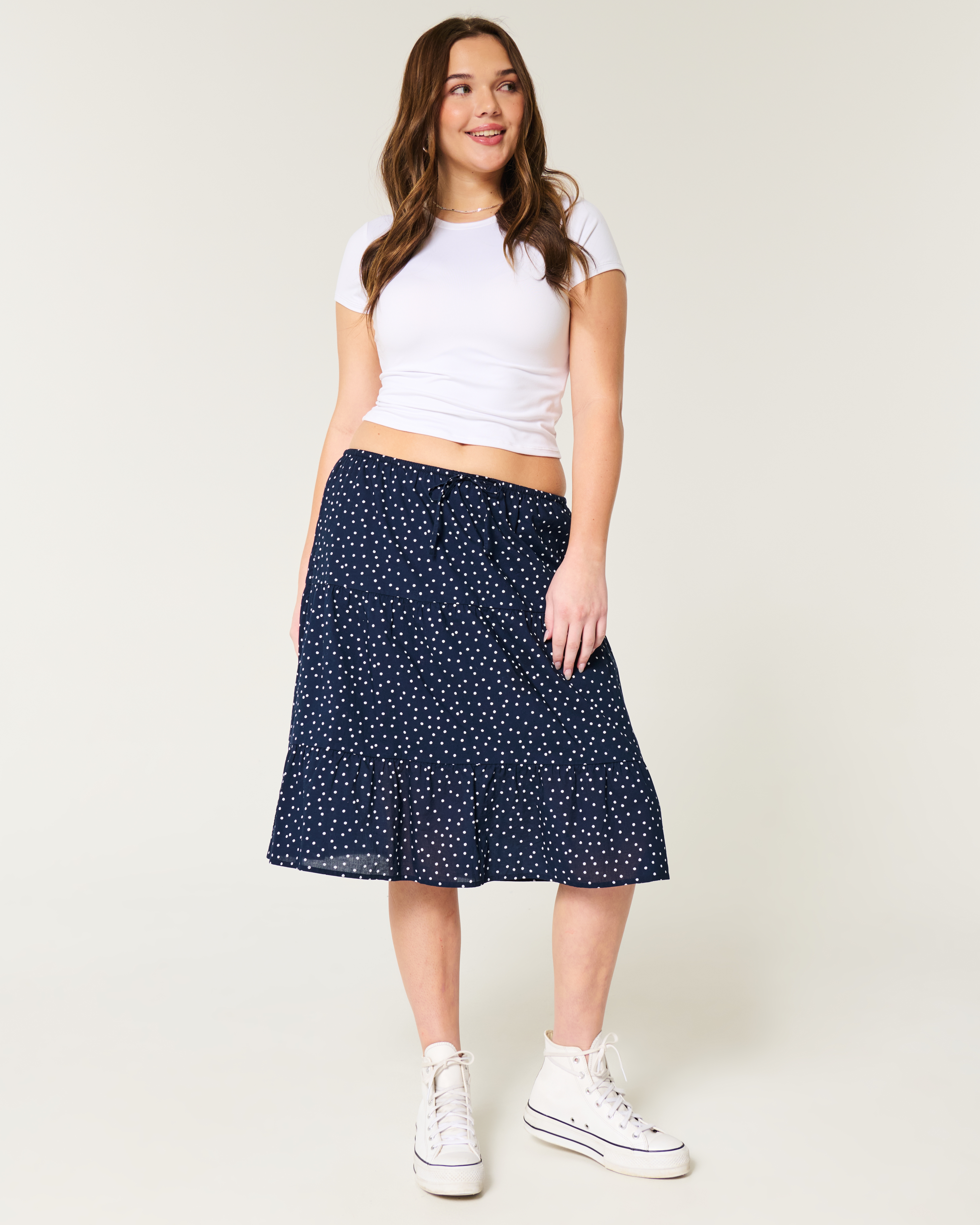 Polka Dot Midi Skirt