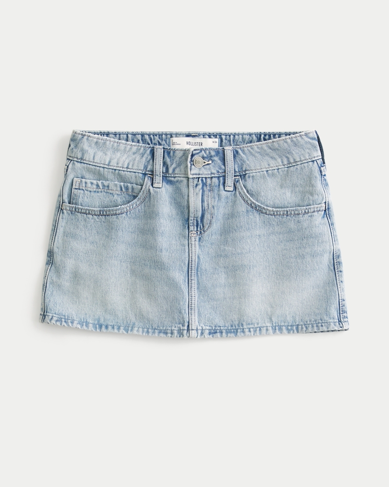 Light Wash Denim Mini Skort
