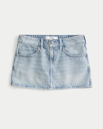 Women's Light Wash Denim Mini Skort | Women's | HollisterCo.com