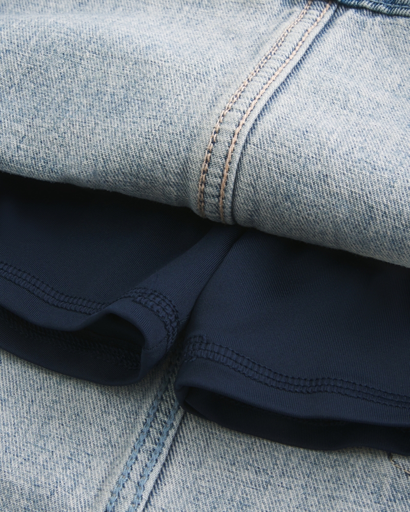 Light Wash Denim Mini Skort