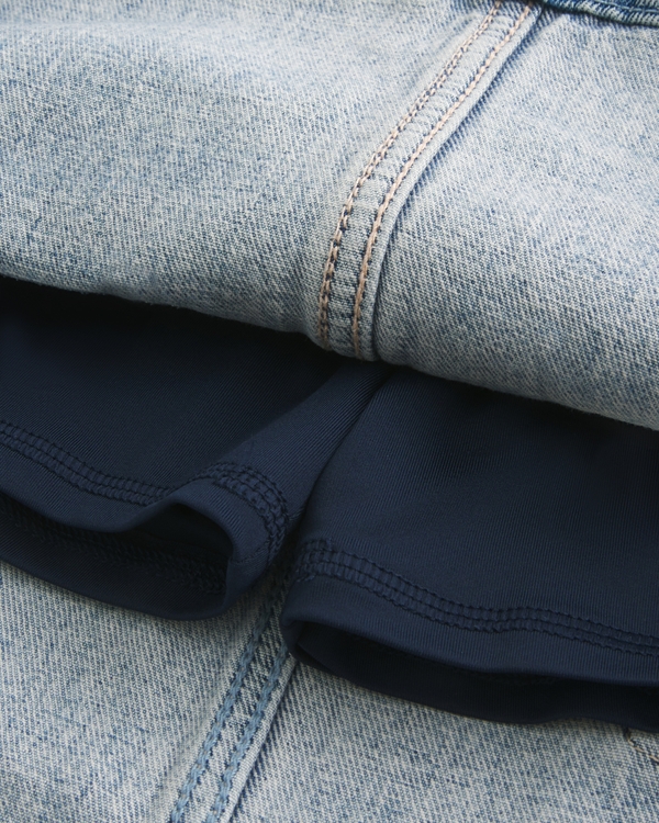 Light Wash Denim Mini Skort