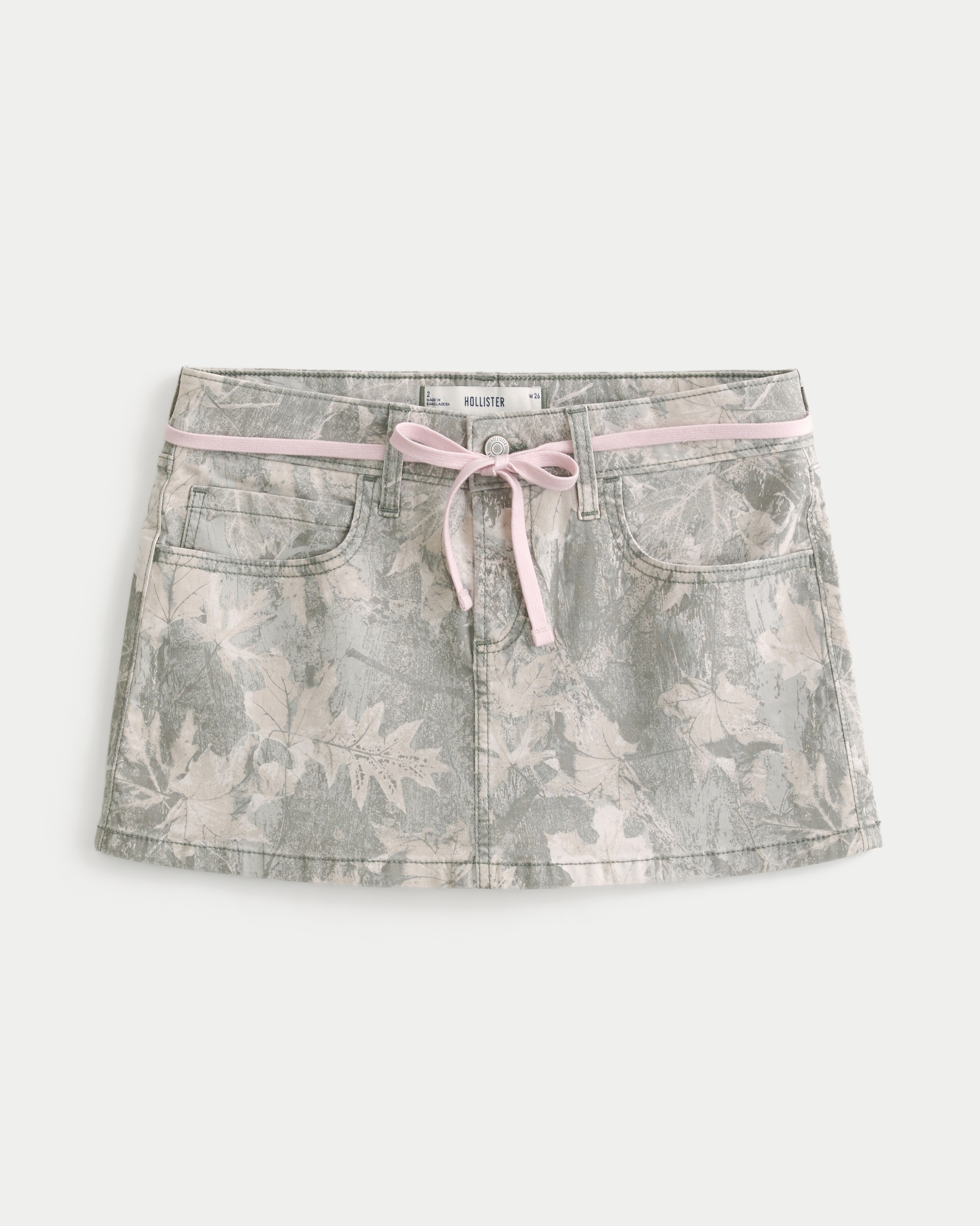 Low-Rise Pink Shoelace Camo Mini Skort