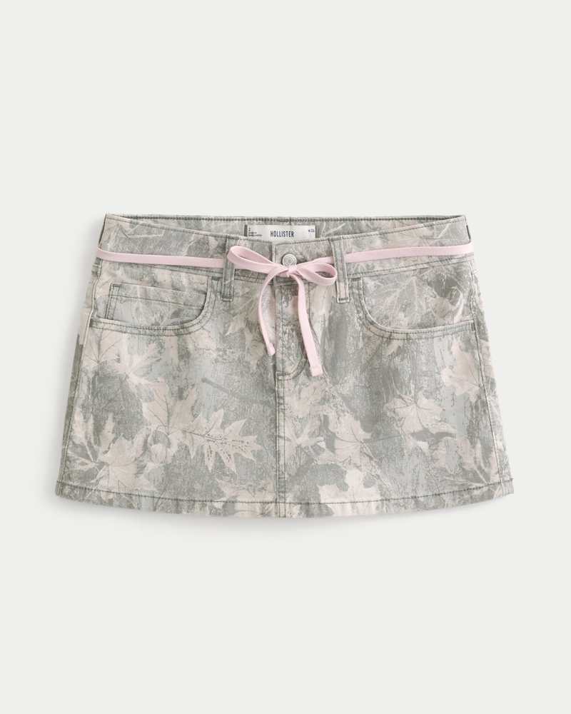 Low-Rise Pink Shoelace Camo Mini Skort