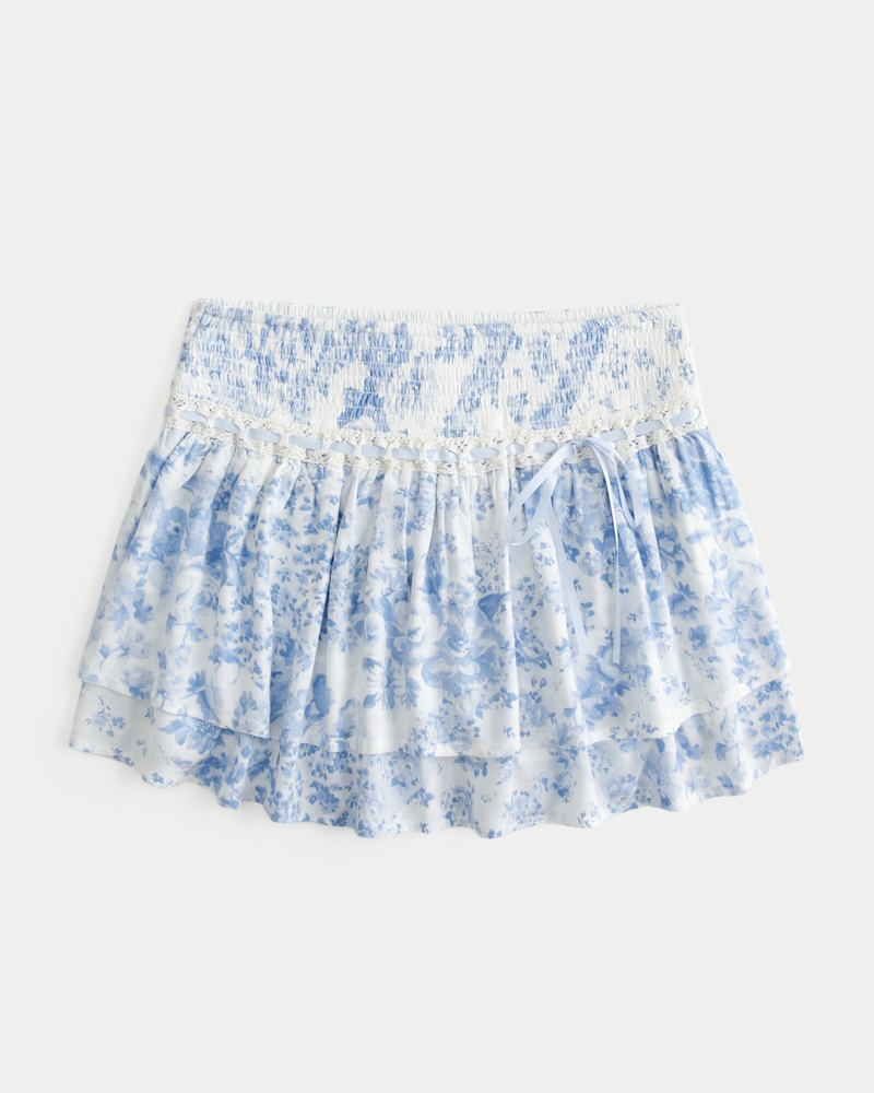 Femmes Minijupe-short étagée à smocks | Femmes Bas | HollisterCo.com