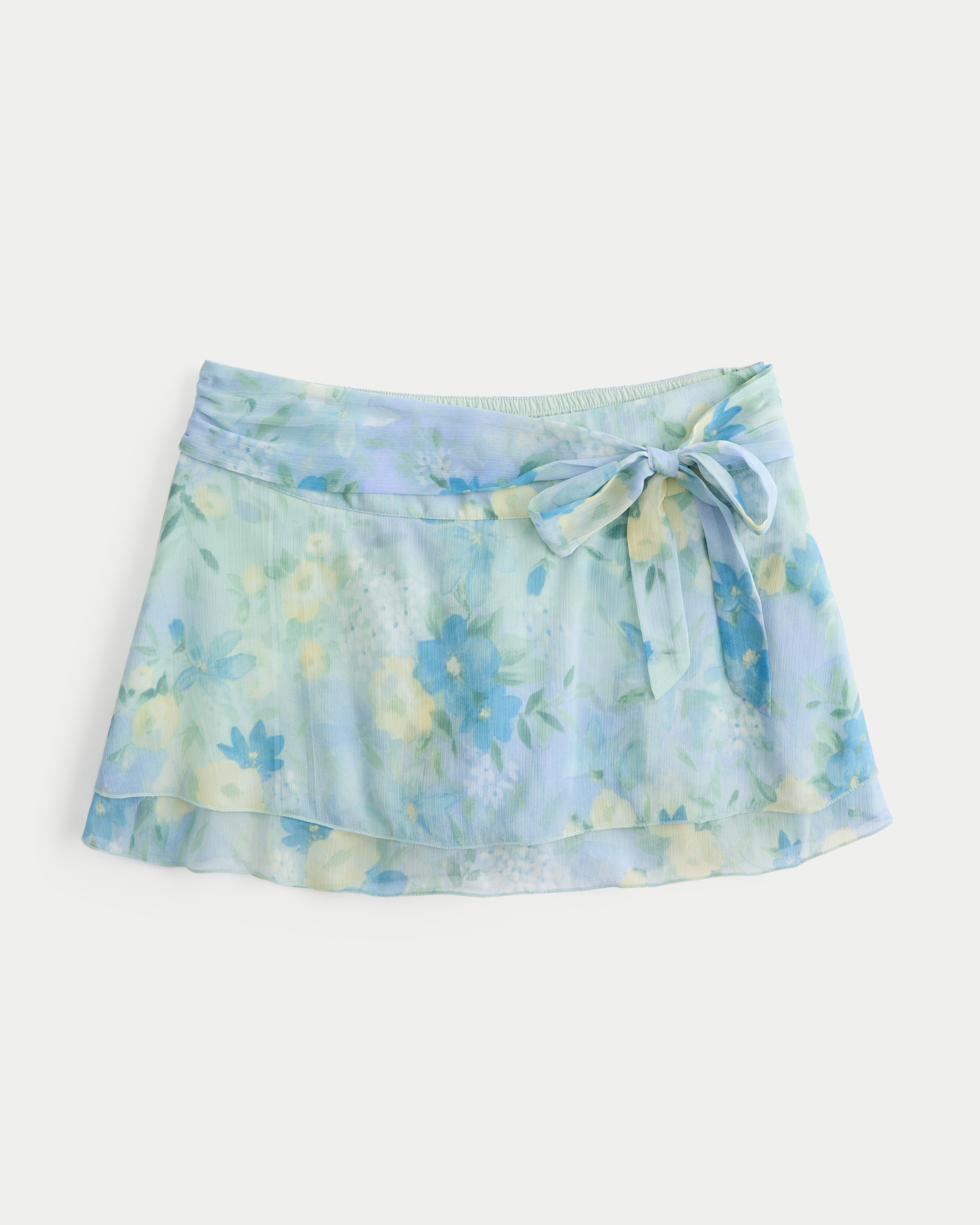 Tie-Waist Chiffon Mini Skort