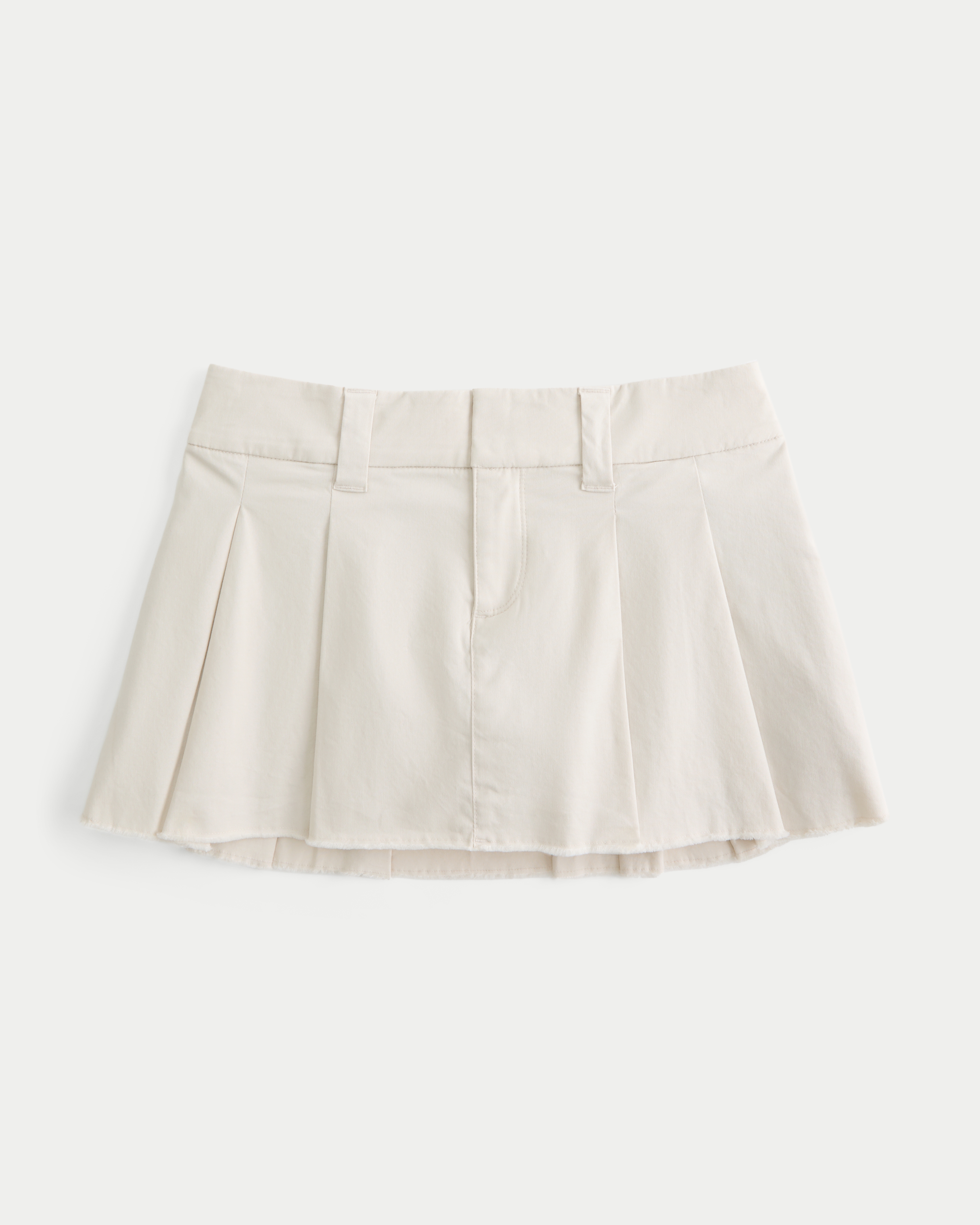 Low-Rise Pleated Poplin Mini Skort