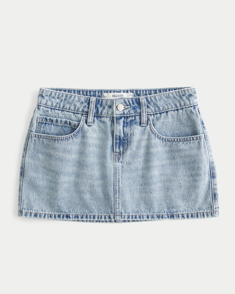 Curvy Low-Rise Denim Mini Skort