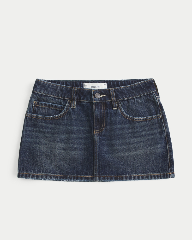 Curvy Low-Rise Denim Mini Skort