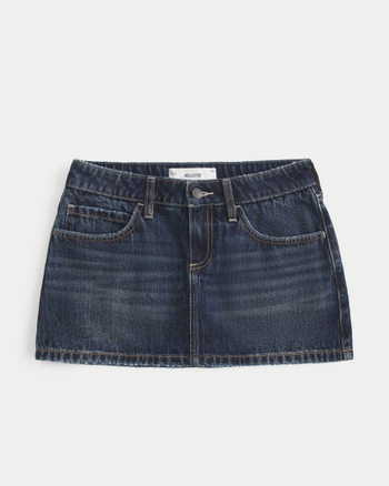 Women's Low-Rise Denim Mini Skort | Women's Bottoms | HollisterCo.com
