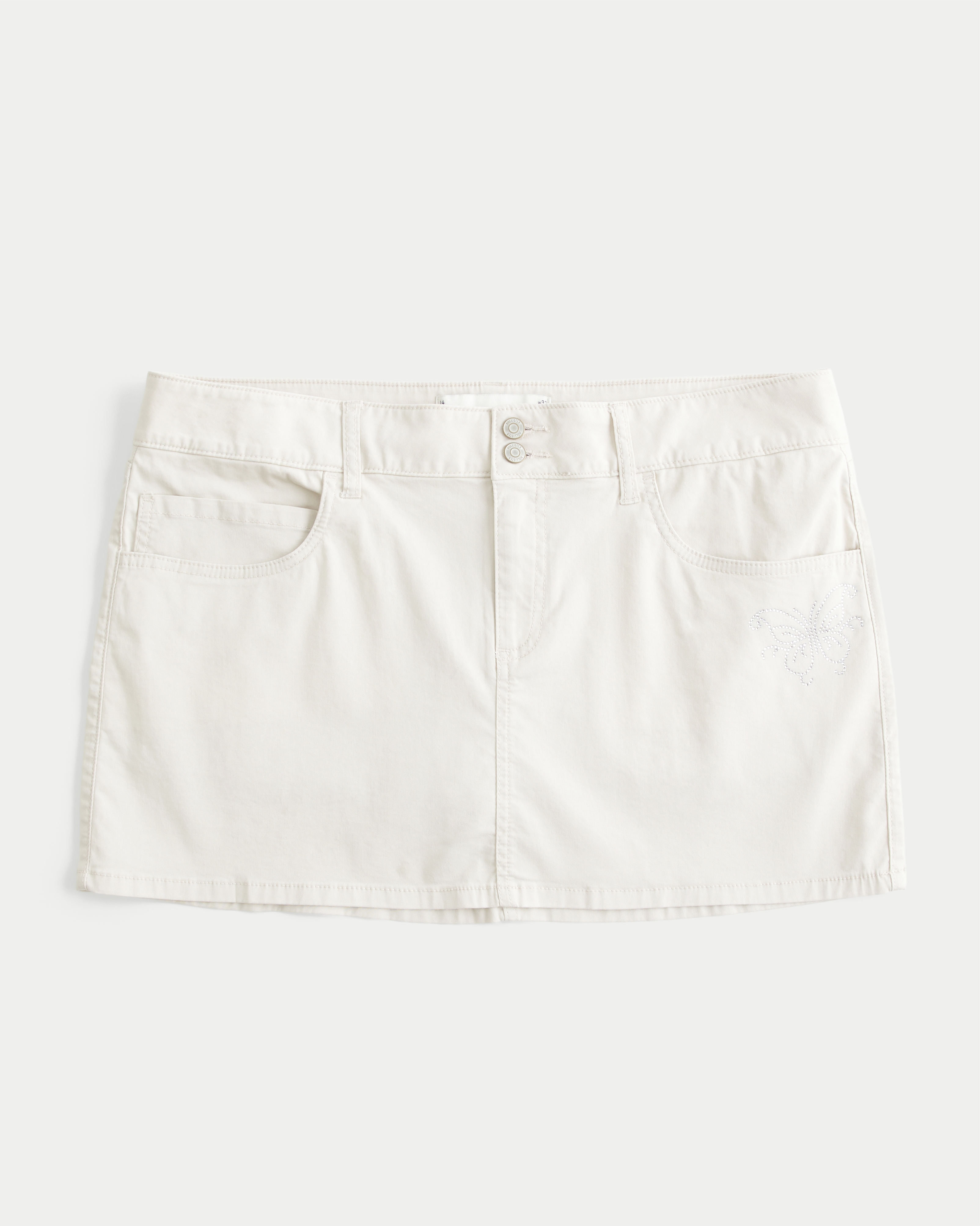 Low-Rise Shine Butterfly Twill Mini Skort