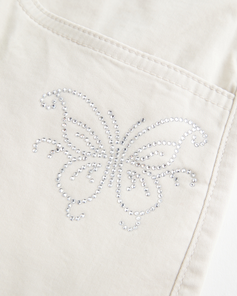 Low-Rise Shine Butterfly Twill Mini Skort
