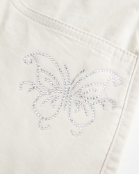 Low-Rise Shine Butterfly Twill Mini Skort