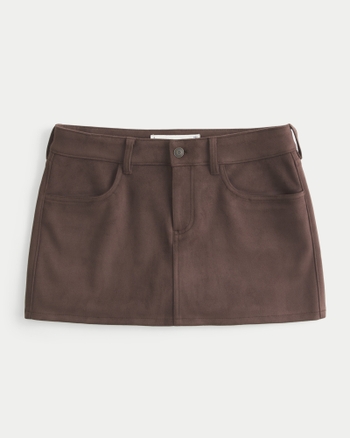 Women's Low-Rise Faux Suede Mini Skort | Women's New Arrivals | HollisterCo.com