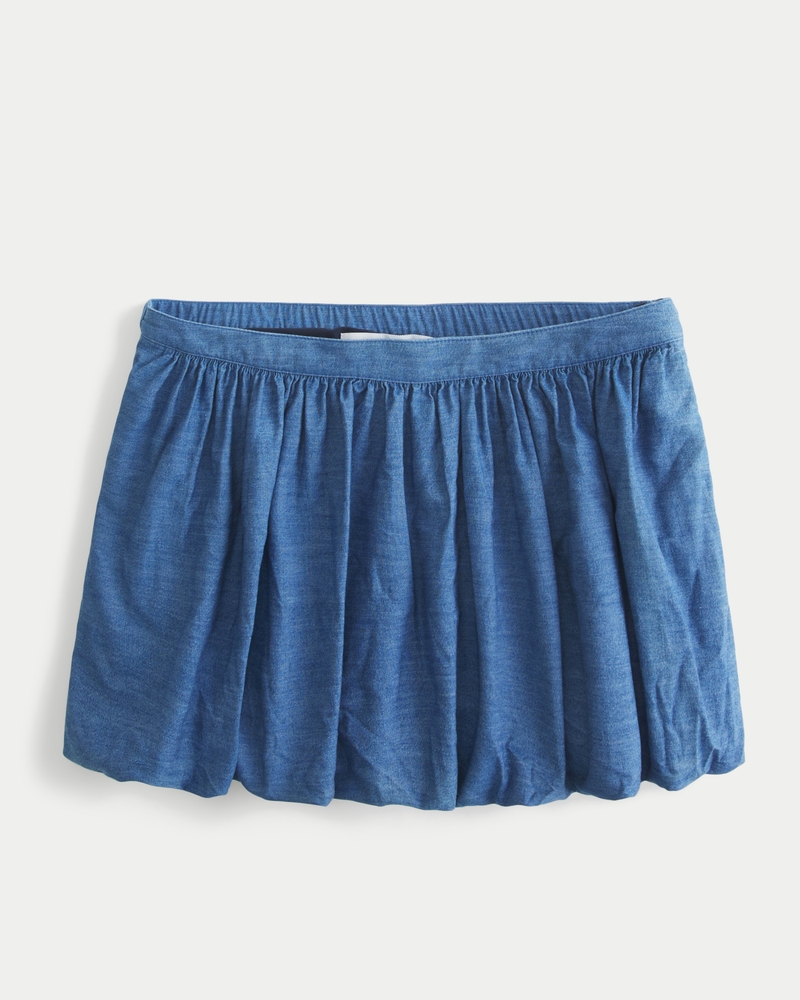 Women's Denim Bubble Mini Skirt | Women's Clearance Women's Denim Bubble Mini Skirt | Women's Clearance