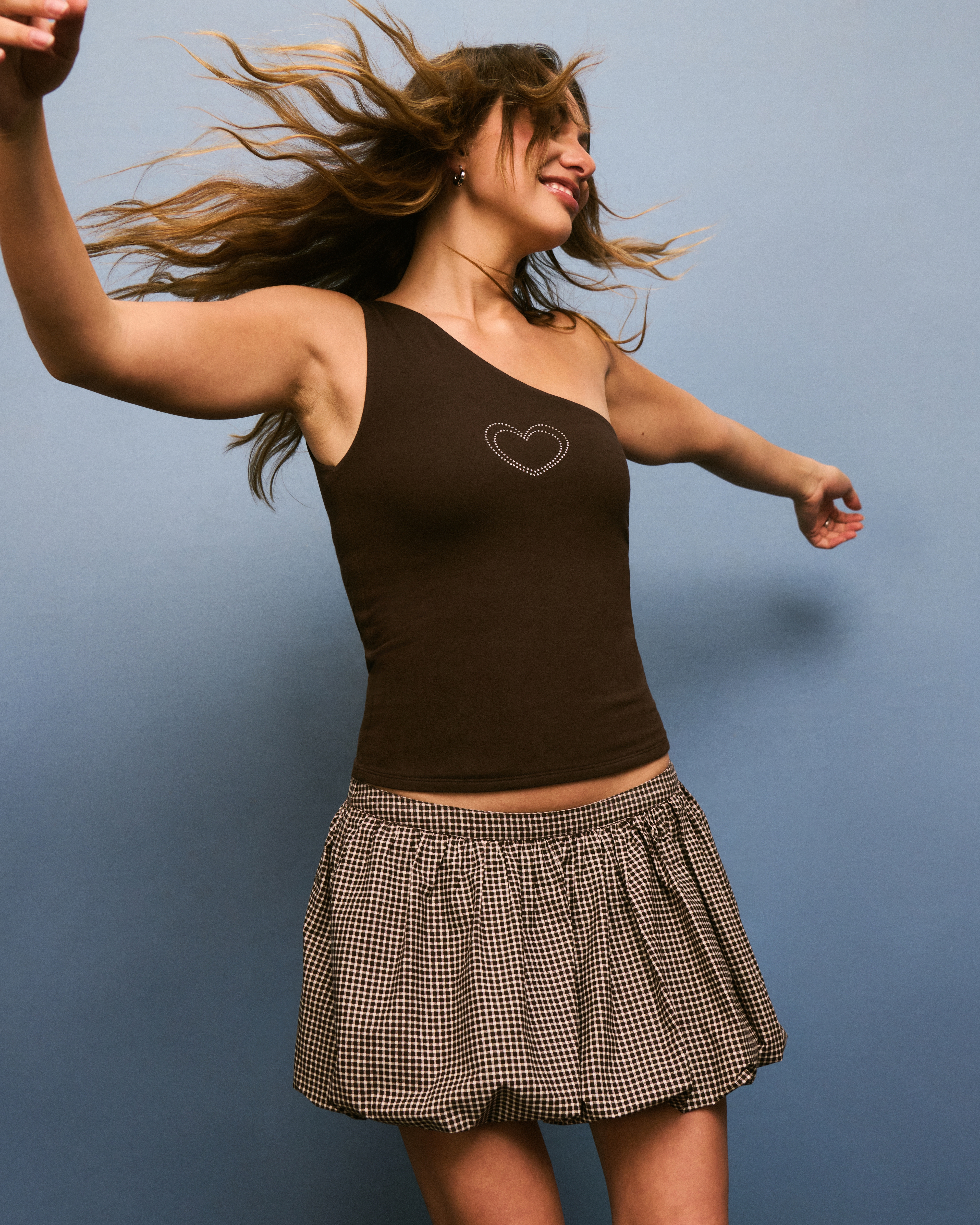 Plaid Bubble Mini Skirt