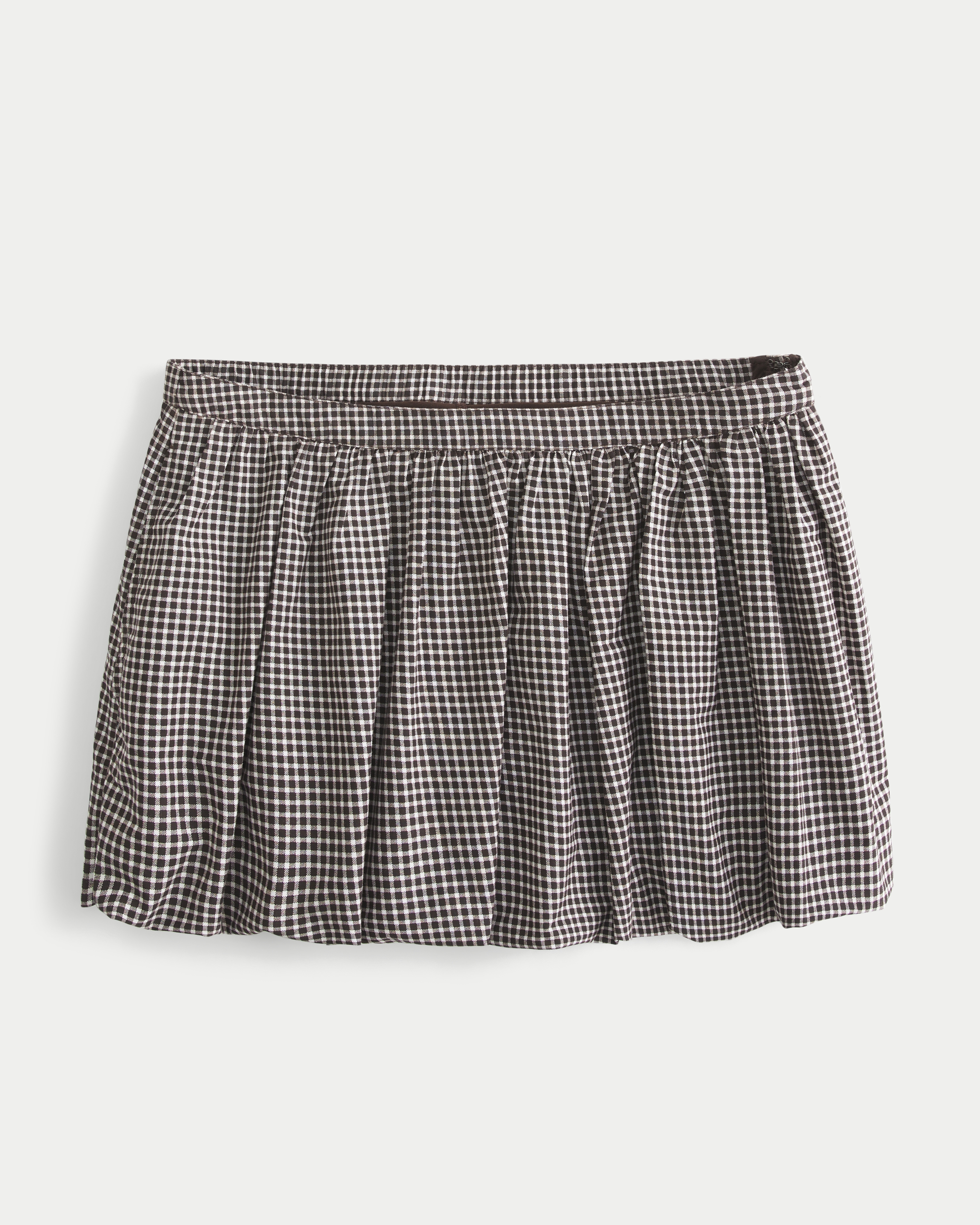 Plaid Bubble Mini Skirt