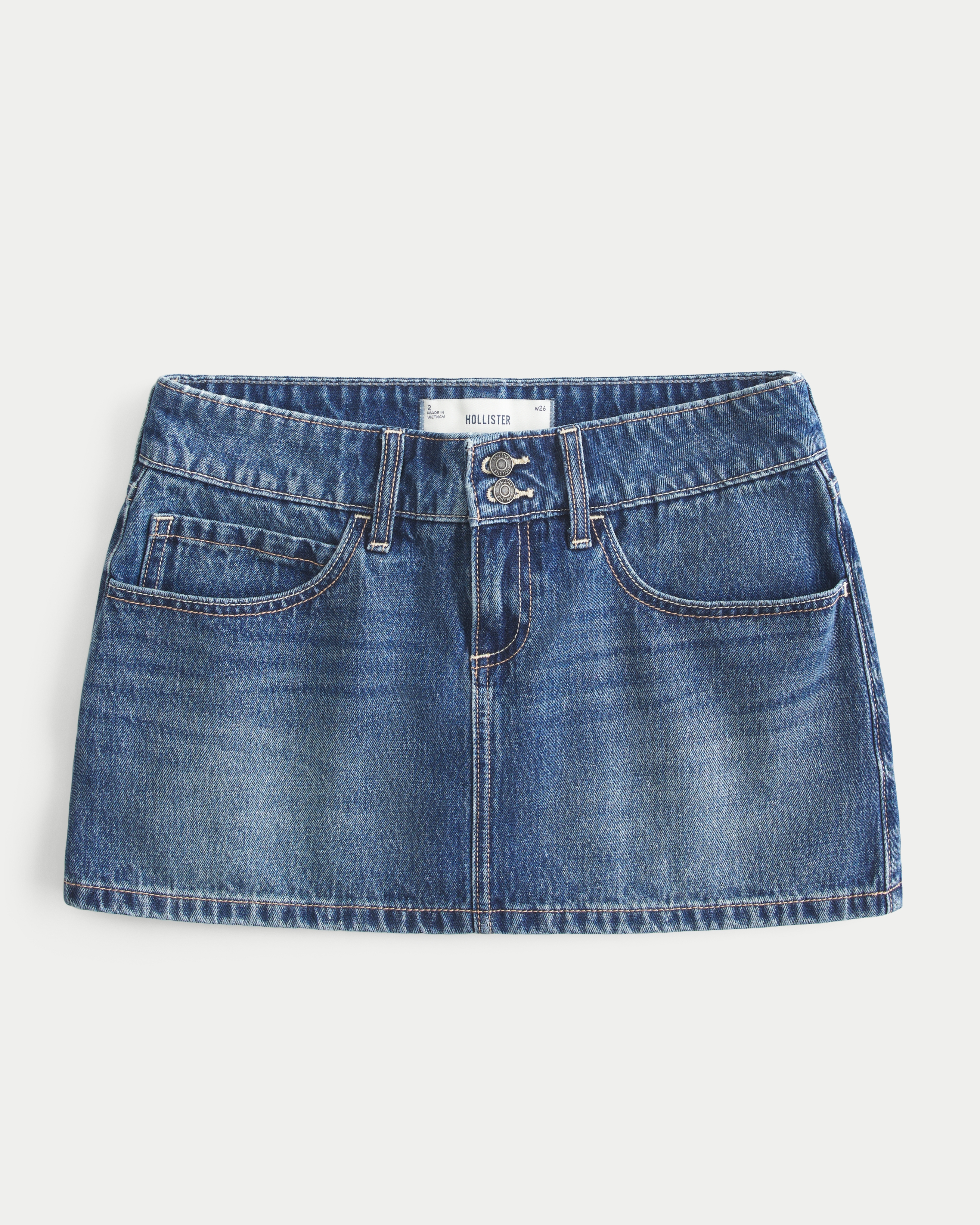 Hollister Low-rise Studded Denim Mini Skort