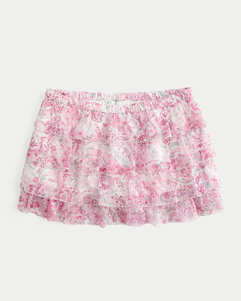 Tiered Chiffon Mini Skort