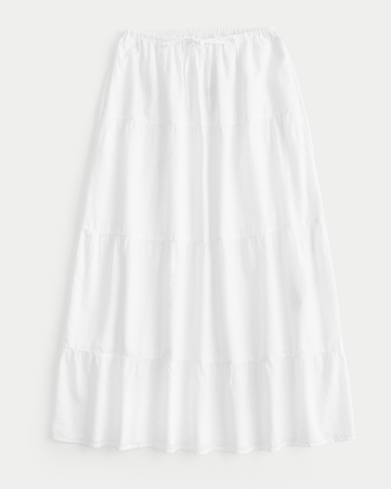 Clip Dot Tiered Maxi Skirt