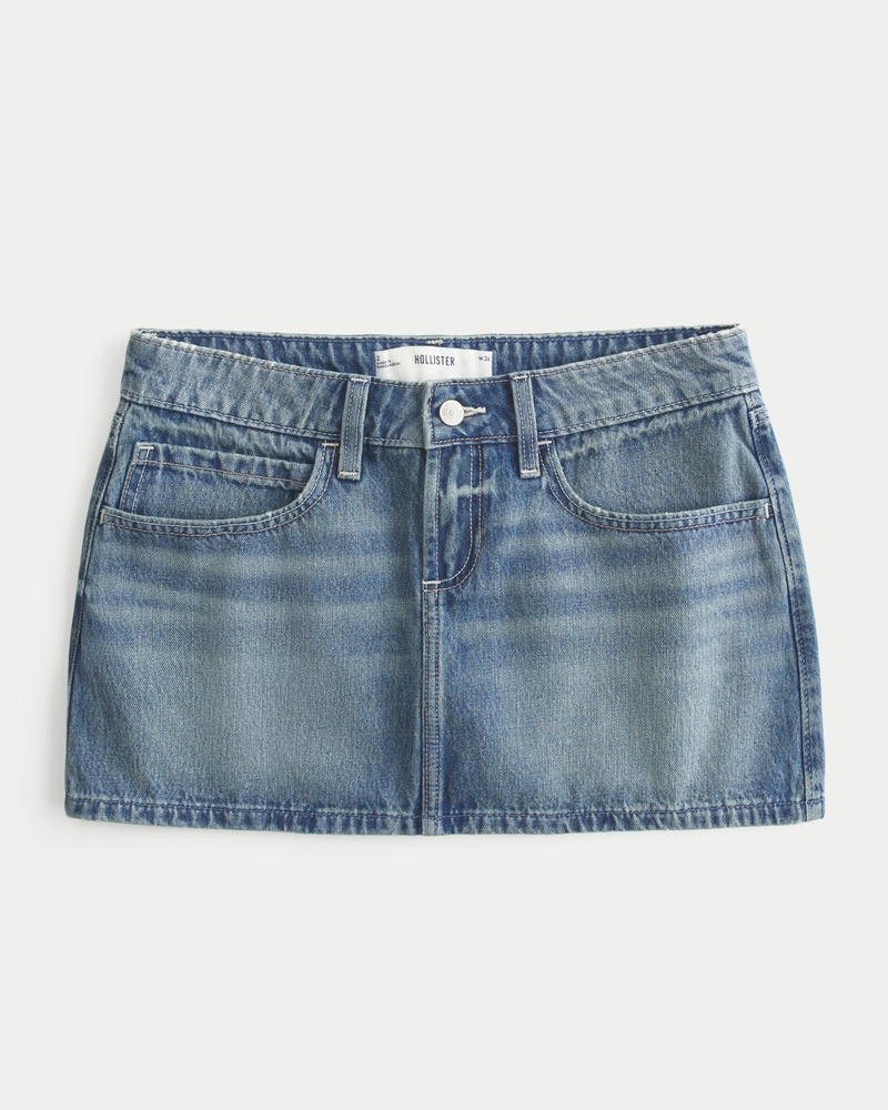 Embroidered Star Pocket Denim Mini Skort