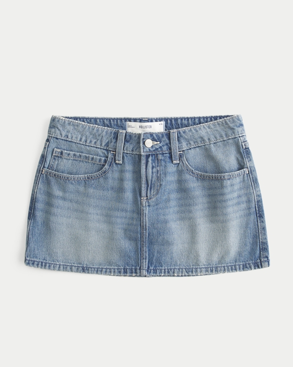 Low-Rise Denim Mini Skort